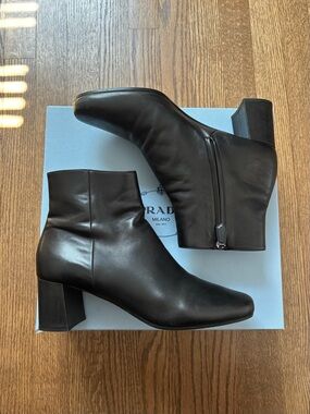 Prada Leather Ankle Boots